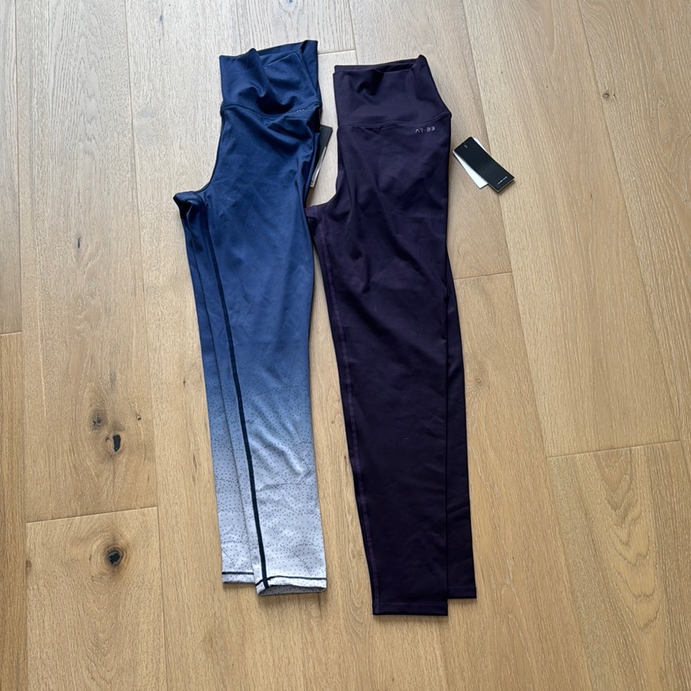 Blue and Purple Gradient Leggings for Active Wear Medium 2 pair NW